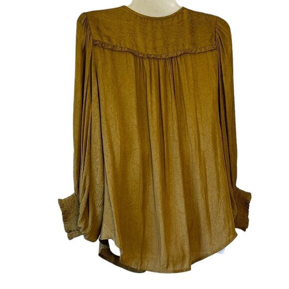 Anthropologie Cacee Peasant Top Oversized Button Down Balloon Sleeve Romantic  S - Picture 6 of 11